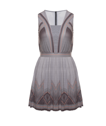 196046-025 | DEEP V PLEATED DRESS | ASPHALT online