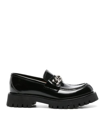 Gucci chaussures mocassins en cuir à logo interlocking G soldes