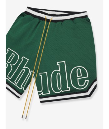 Rhude short avec logo du terrain d'Europe débarque