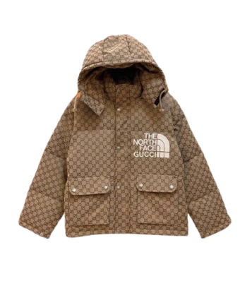 Gucci x The North Face Print Jacket Beiges solde