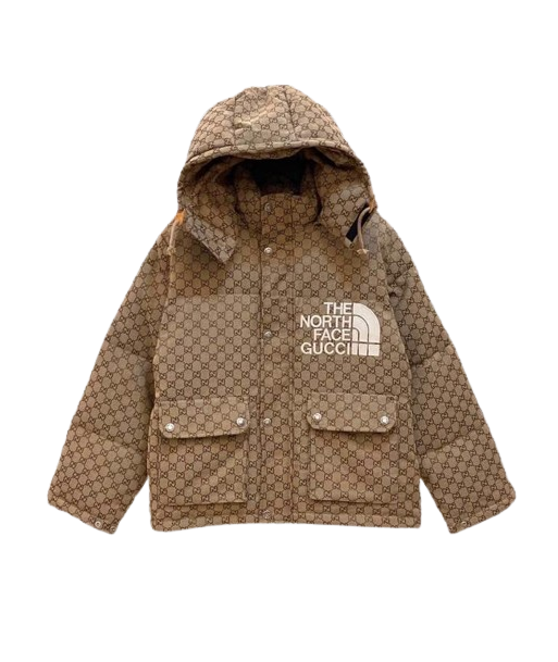 Gucci x The North Face Print Jacket Beiges solde