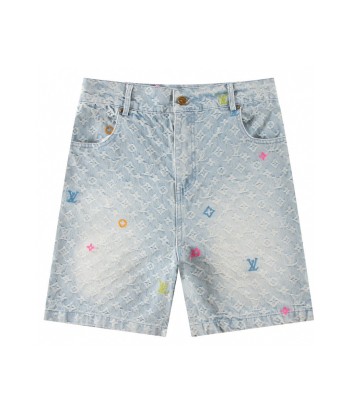 Louis-Vuitton short en jean le des métaux précieux