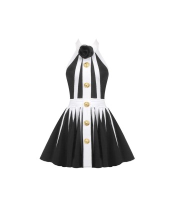 BALMAINMINI-ROBE NOIRE AVEC APPLIQUÉ FLORAL la chaussure