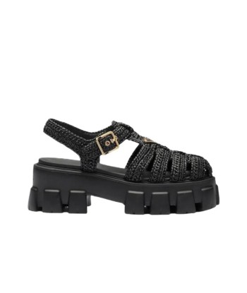 PRADA Caged Flatform Raffia Sandals de technologie